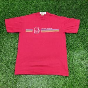 VTG 70s Rainbow Stripe Beer Dad T-Shirt Medium Velva Sheen Tee